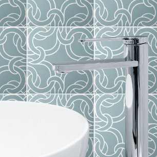 Sage Grönt White Celtic Knot Seamless Mönster Tile Kakelplatta