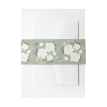 Sage Grönt White Chinoiserie Blommigt Bröllop