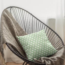 Sage Grönt White Geometric Hexagon Mönster Kudde