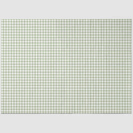 Sage Grönt & White Gingham Mönster Tissue Paper