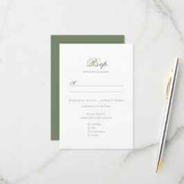 Sage Grönt & White Löv Monogram Vapensköld Bröllop OSA Kort