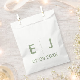 Sage Grönt & White Monogram Bröllop