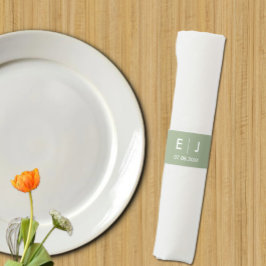 Sage Grönt & White Monogram Bröllop