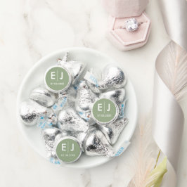 Sage Grönt & White Monogram Bröllop