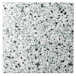 Sage Grönt White Terrazzo Modern Minimal Medium Kakelplatta