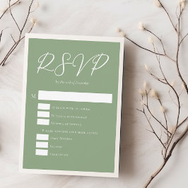 Sage Grönt White Typography Bröllop OSA Kort