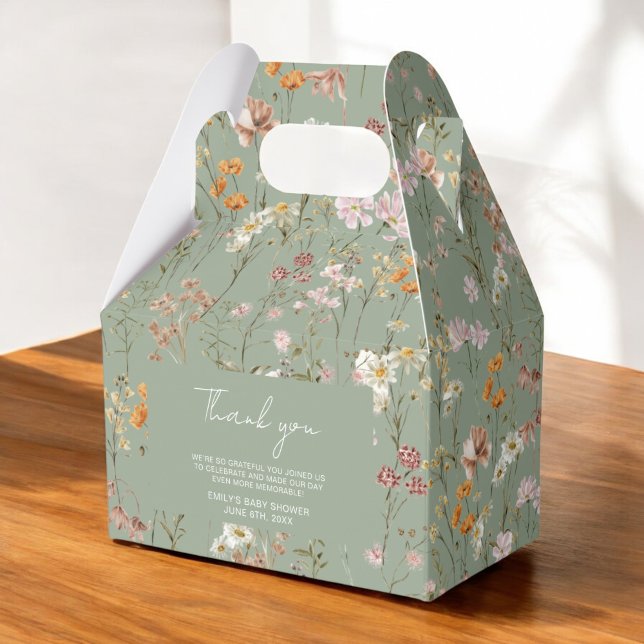 Sage Grönt WildblomBoho Baby i Bloom Garden Presentaskar (Skapare uppladdad)