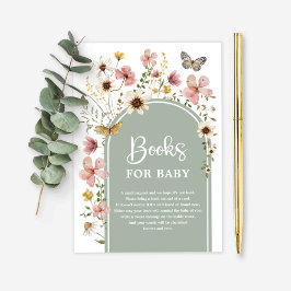 Sage Grönt WildblomButterfly Bokar för Baby Tilläggskort
