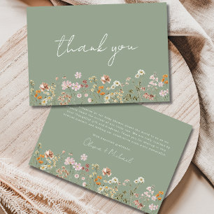 Sage Grönt Wildblomma Baby i Bloom Baby Shower Tack Kort
