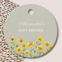 Sage Grönt Wildblomma Baby Shower Tack