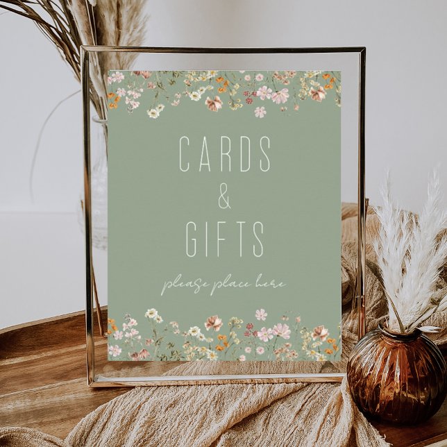 Sage Grönt Wildblommes Möhippa Cards Gifts Poster (Skapare uppladdad)