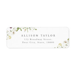 Sage Grönt WildblommRustic Boho Returadress Returadress Etikett