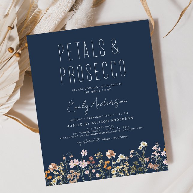 Sage Grönt WildblomPetals & Prosecco-inbjudan (Skapare uppladdad)