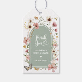 Sage Grönt Wildbloms Meadow Baby Shower-favoriter Presentetikett