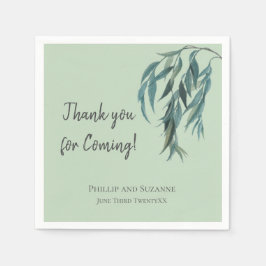 Sage Grönt Willow Gren Botanical Bröllop Theme Pappersservett