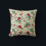 Sage Grönt Winter Botanical Greenery Bow Mönster Kudde<br><div class="desc">Den här samlingen har vattenfärgsgrön elegant, festliga trädgårdar och guld accents för ett tidslöst helgdag.</div>