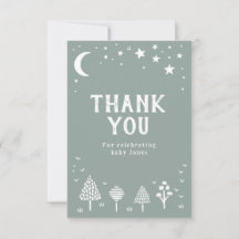 Sage Grönt Woodland Stars Baby Shower