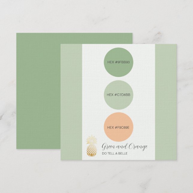Sage-Grönten MUT-palettkort för Färg Inbjudningar (Fram/baksida)
