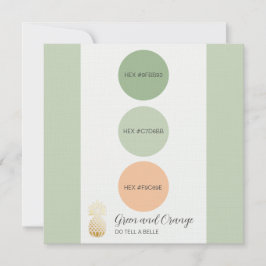 Sage-Grönten MUT-palettkort för Färg Inbjudningar