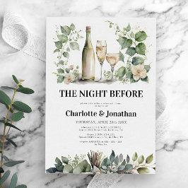 Sage & Guld Elegant Greenery Rehearsal Middag Inbjudningar