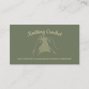 Sage Guld Handmade Hobby Amigurumi Crochet Sticka Visitkort