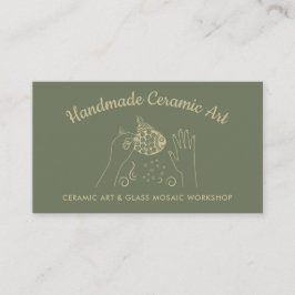 Sage Guld Handmade Hobby Ceramic Fish Mosaic Visitkort