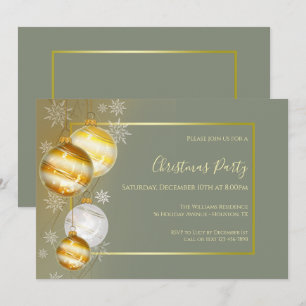 Sage & Guld - helgjul Party Inbjudningar
