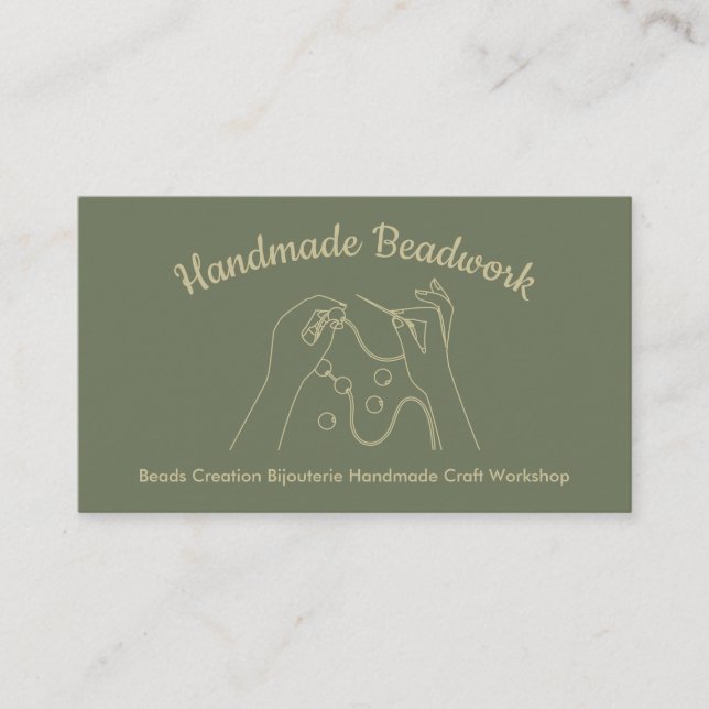 Sage Guld Pärlor Creation Bijouterie Visitkort (Framsida)