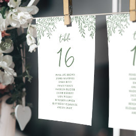 Sage Handritad Blommig Whimsical sittplatskartor