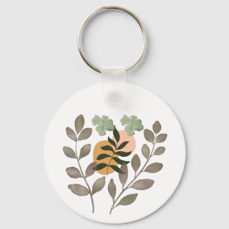 "Sage Harmony | Modern Botanisk Väggkonst med Löv Nyckelring