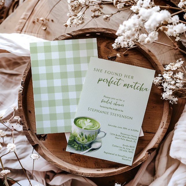 Sage hon hittade sin perfekta Matcha bröllopsdusch Inbjudningar (Skapare uppladdad)