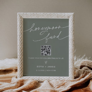SAGE Honeymoon Fund Bröllop Sign Poster