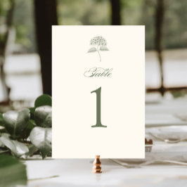 Sage Hydrangea Vintage Wedding Bordsnummer