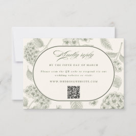 Sage Hydrangea Vintage Wedding  OSA Kort