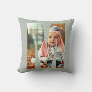 Sage Iniial Fotolampa Personlig Baby Kudde