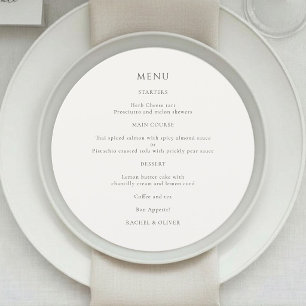Sage & Ivory Chic floral menykort för bröllop Meny
