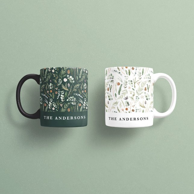 Sage-Julens moderna minsta botaniska elegant Kaffemugg (Skapare uppladdad)