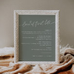 SAGE Kärlek vid första Bitans Dessert-tecken Poster<br><div class="desc">SAGE-samlingen är färsk, modern och perfekt för bröllop eller firande-neutralt. Den har ett fantastiskt modernt skriptteckensnitt parat med en fantastisk grönt, som skapar ett utseende som är både rent och elegant. Denna samling är perfekt för par som vill skapa en känsla av naturskönhet och enkelhet på sin speciella dag. Den...</div>