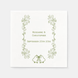 Sage Klockor Scrollwork Wedding Reception Pappersservett