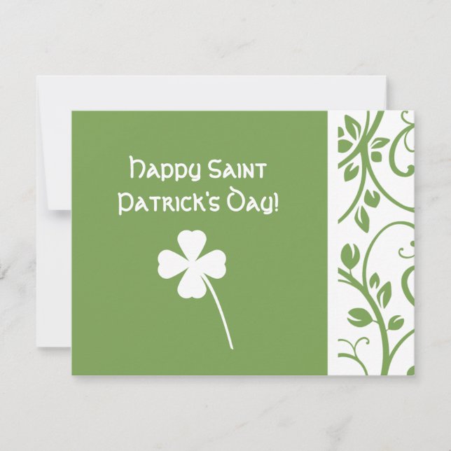 Sage Klöver Blommigt Vine Saint patrick's day Note Kort (Framsida)