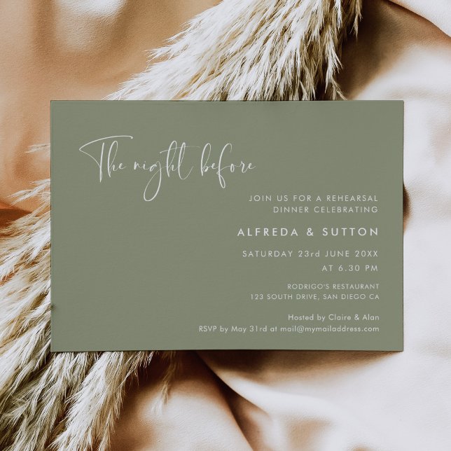 Sage Kvällen före middagsmiddagen Inbjudningar (Skapare uppladdad)