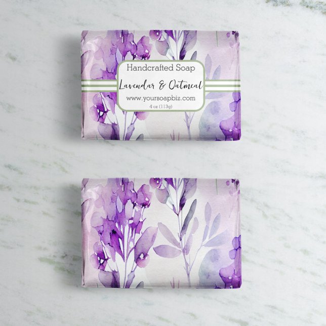 Sage & Lavendar Watercolor Soap Wrap Wrap Papprare (Skapare uppladdad)