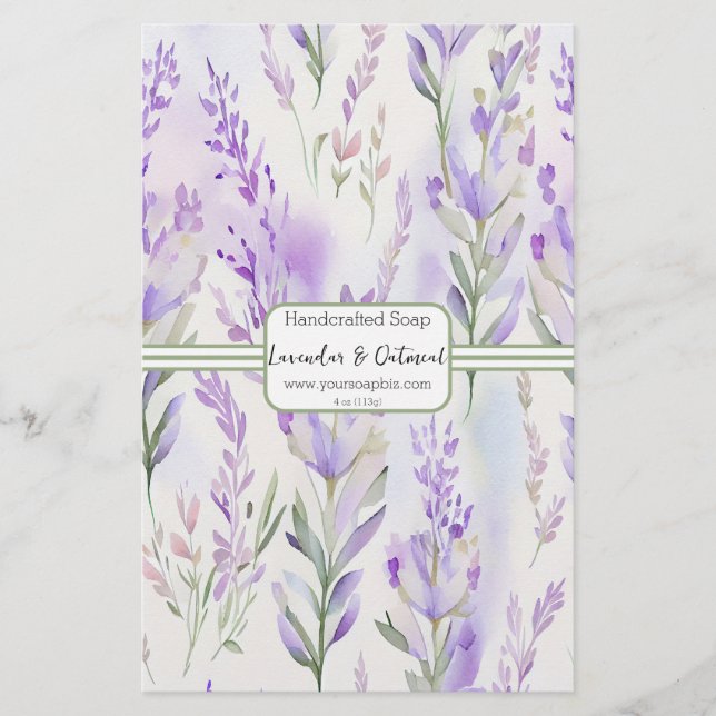Sage & Lavendar Watercolor Soap Wrap Wrap Papprare (Framsida)