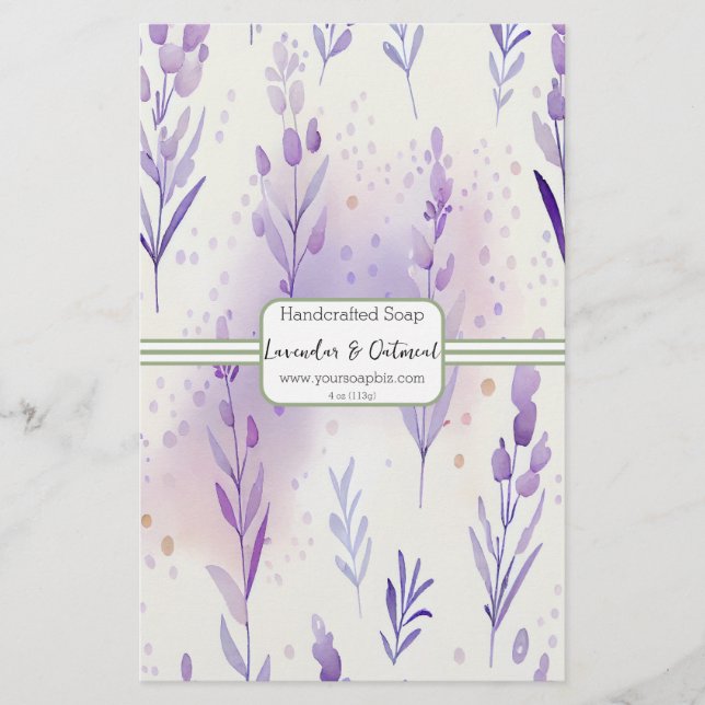 Sage & Lavendar Watercolor Soap Wrap Wrap Papprare (Framsida)