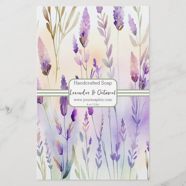 Sage & Lavendar Watercolor Soap Wrap Wrap Papprare (Framsida)