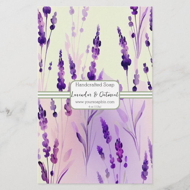 Sage & Lavendar Watercolor Soap Wrap Wrap Papprare (Framsida)