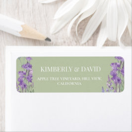Sage & Lavendel Vildblomma Rustik Bröllopsetikett Returadress Etikett