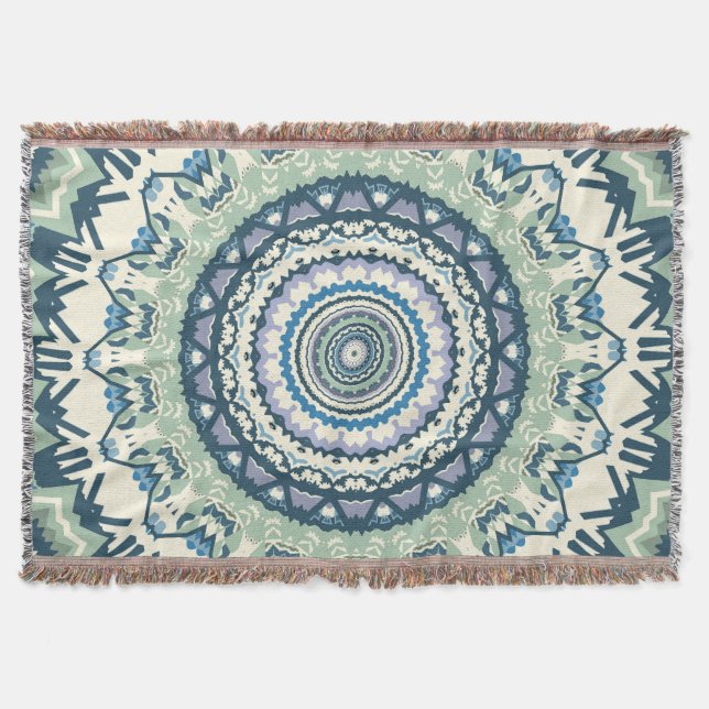 Sage Lavender Mandala Filt (Framsidan)