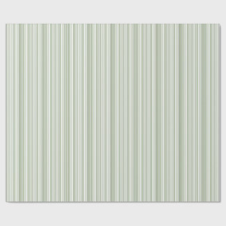 Sage (light, medium, dark) and White Stripes Presentpapper