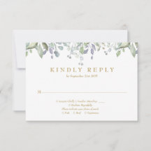 Sage Lilac Floral Greenery Gold Wedding